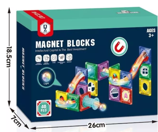 JUEGO DE 40 PCS BLOQUES MAGNETICOS